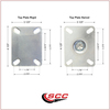 Service Caster 4 Inch High Temp Glass Filled Nylon Top Plate Caster Set with 2 Brakes 2 Rigid SCC-20S414-GFNSHT-TLB-TP2-2-R-2